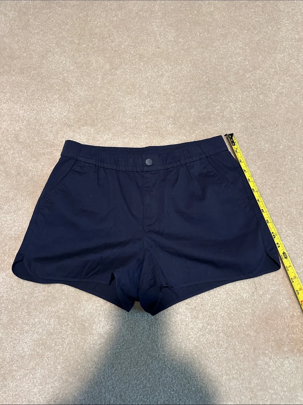 J. Crew Navy Blue Athletic Shorts with Snap Waist